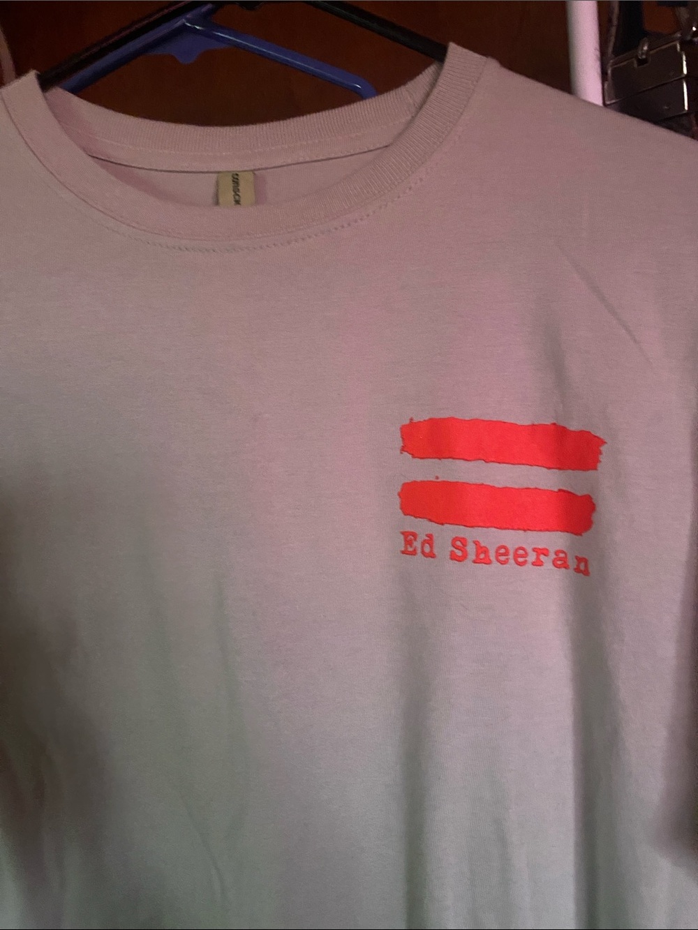 Pink Graphic Crewneck T-Shirt with Red Print